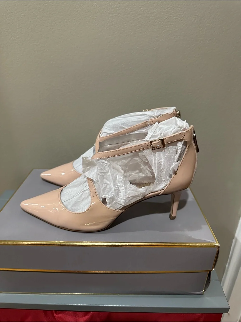 Louise et Cie Blush Patent Pointed-Toe D'Orsay Heels